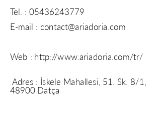 Aria Doria Hotel iletiim bilgileri